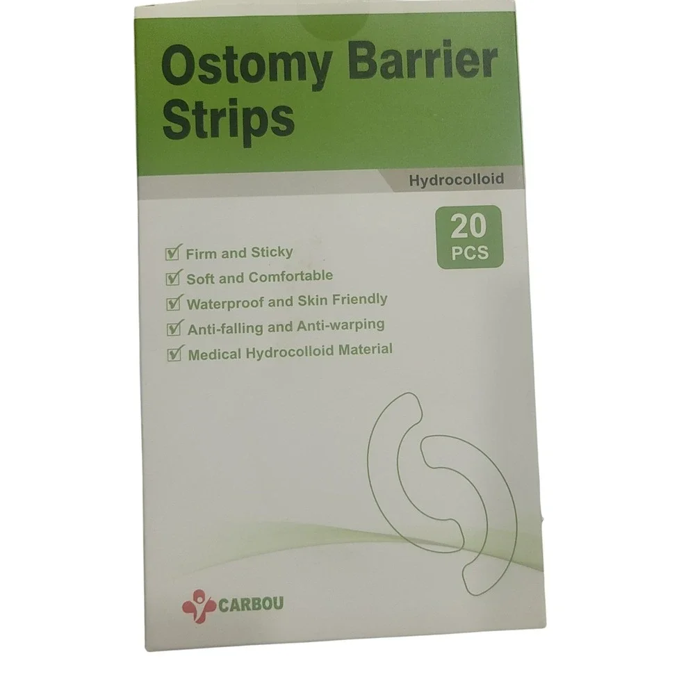 Carbou Ostomy Barrier Strips 20 Ct Hydrocolloid Waterproof Stoma Care BST-20pcs